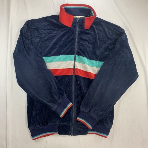 Pierre Cardin Vintage Arnel Nylon Zipper Jacket Sz Large Multicolor 80s - Picture 1 of 13